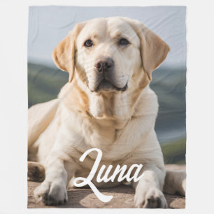 Manta Polar Foto personalizada de un Mascota de perro con pipa