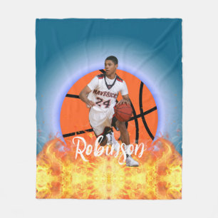 Manta Polar Foto personalizada del jugador de básquetbol espac