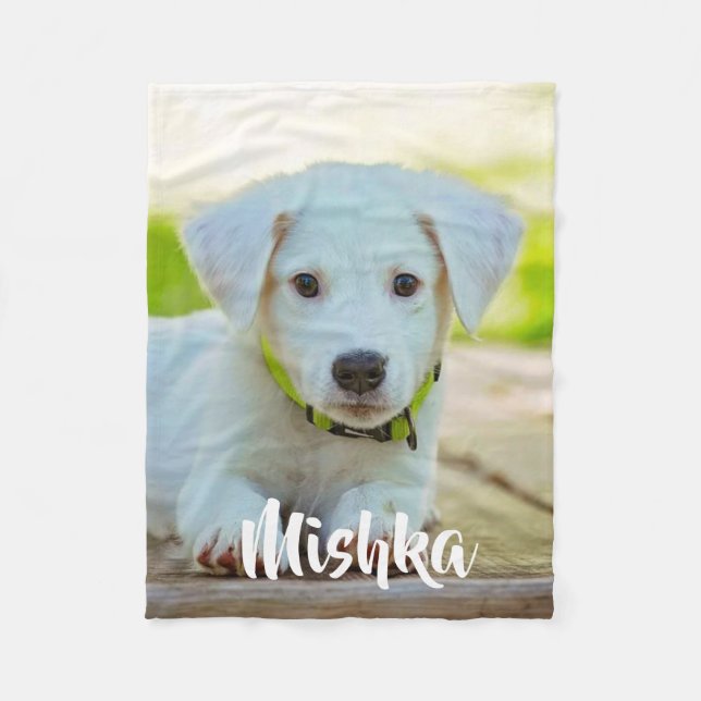 Manta Polar Foto personalizada del mascota personalizado (Anverso)