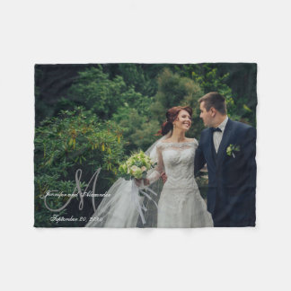Manta Polar Foto personalizada del Monograma Keepsake recién c