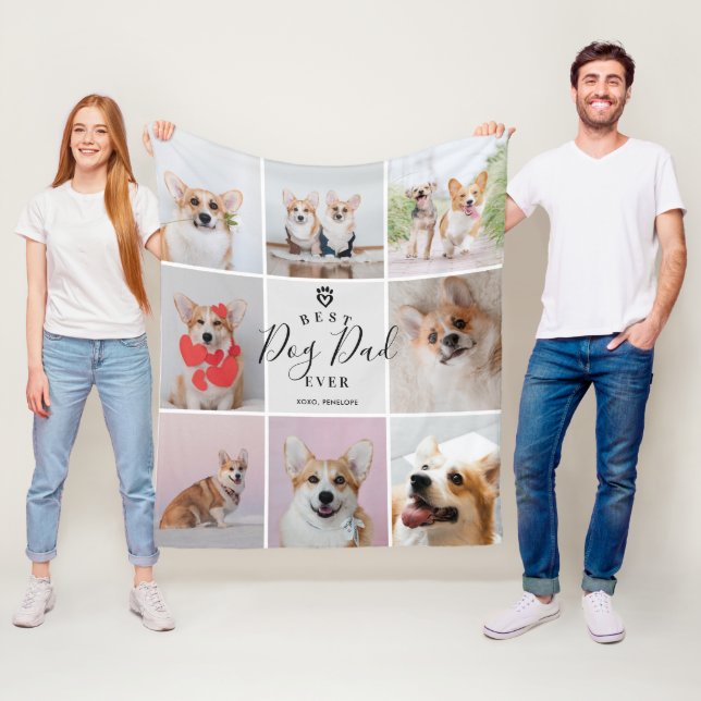 Manta Polar Foto Personalizada Escrita A Mano Como Mejor Perro (In situ)