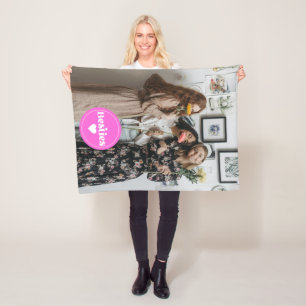 Manta Polar foto personalizada mejores amigas amigos tipografí