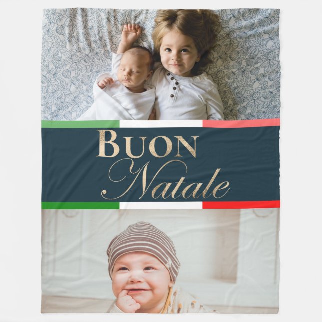 Manta Polar Foto personalizado Buon Natale Navidades italianos (Anverso)