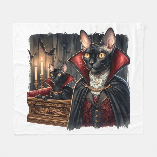 Manta Polar Foto personalizado Sphynx Gótico de vampiros de ar (Frente (Horizontal))