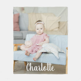 Manta Polar Foto única y texto personalizado