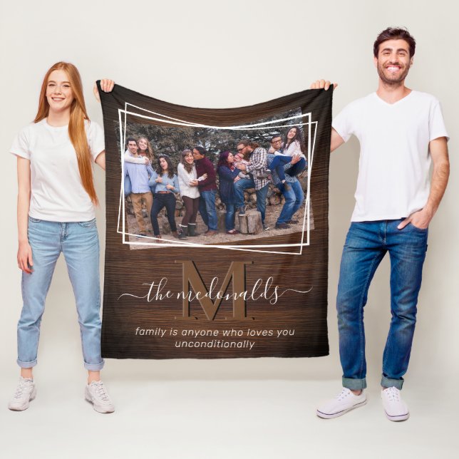 Manta Polar Foto y cita de monograma de familia rusa (In situ)