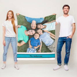 Manta Polar Foto y nombre de la familia personalizada