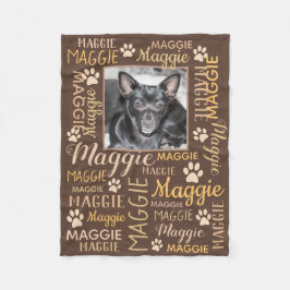 Manta Polar Foto y nombres personalizados | Matrícula de perro