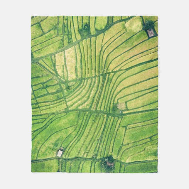 Manta Polar Fotografía aérea del campo de arroz (Anverso)