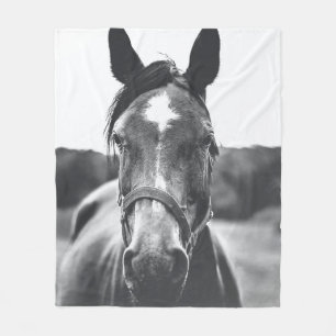MANTA POLAR FOTOGRAFÍA DE GRAYSCALE DEL CABALLO