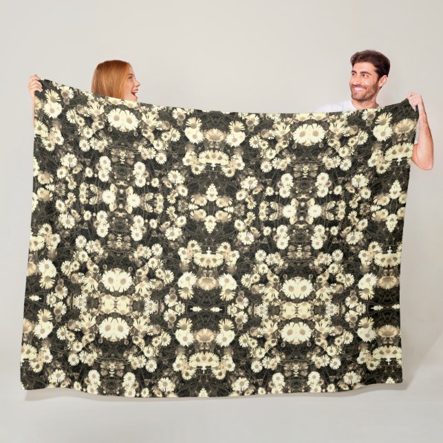 Manta Polar Fotografía de margarita en blanco y negro (In situ)