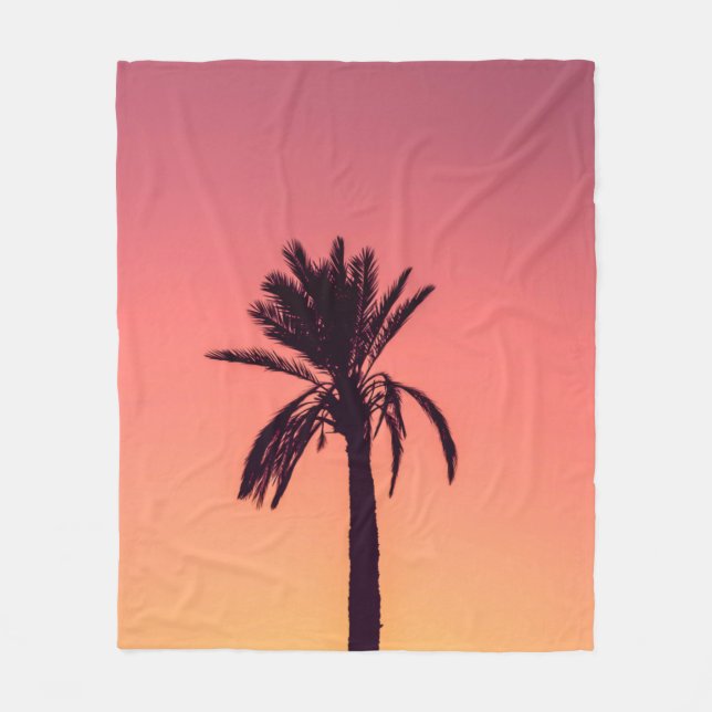 Manta Polar Fotografía de silueta de palmera (Anverso)