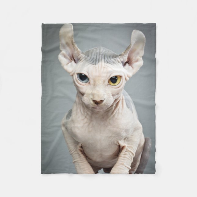 Manta Polar Fotografía del gato de la esfinge del duende (Anverso)