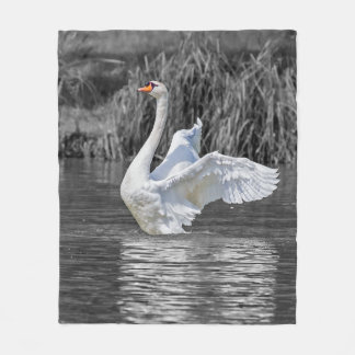 Manta Polar Fotografía en blanco y negro de cisne