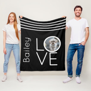 Manta Polar Fotografía Personalizada Amor Y Blanco