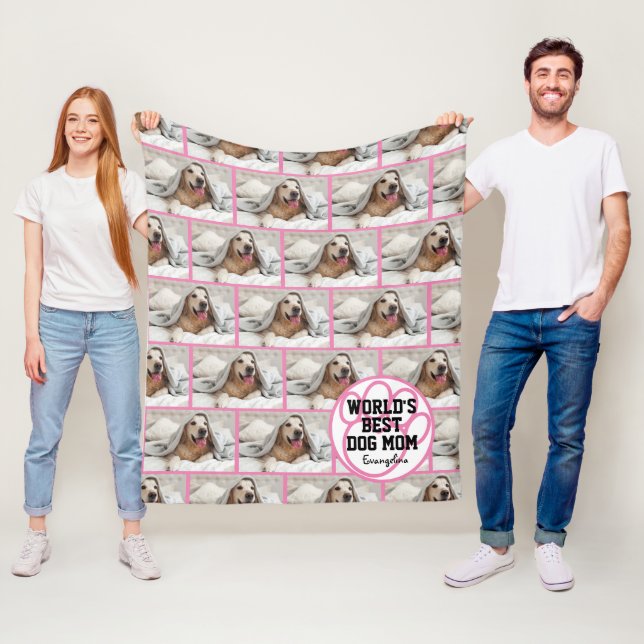 Manta Polar Fotografía personalizada de la mejor madre de perr (In situ)