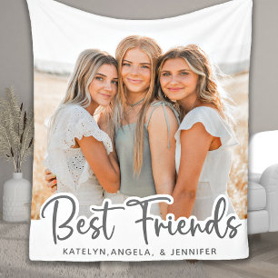 Manta Polar Fotografía personalizada de los mejores amigos mod