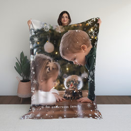 Manta Polar Fotografía personalizada de marco de copos de niev