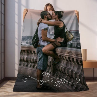 Manta Polar Fotografía personalizado Y Corazones De Amor Inter