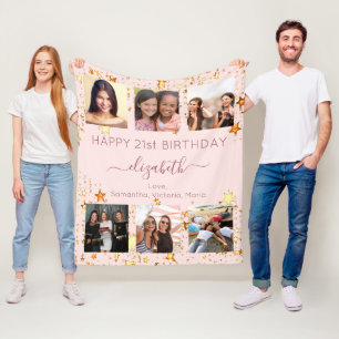 Manta Polar Fotomontaje de fotos del personalizado de cumpleañ