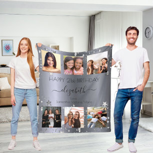 Manta Polar Fotomontaje de fotos del personalizado de cumpleañ