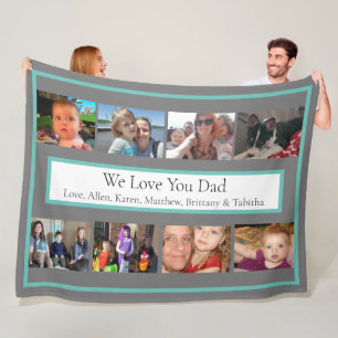 Manta Polar Fotos de familia personalizadas Regalos para pap