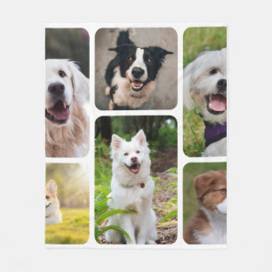 Manta Polar Fotos de Perros Adorables en Collage   Imagen de A