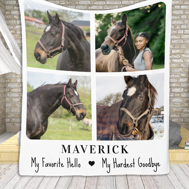 Manta Polar Fotos personalizadas de recuerdo de caballos en me (Subido por el creador)