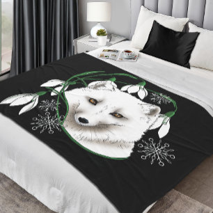 Manta Polar Fox blanca del Ártico de Art Nouveau