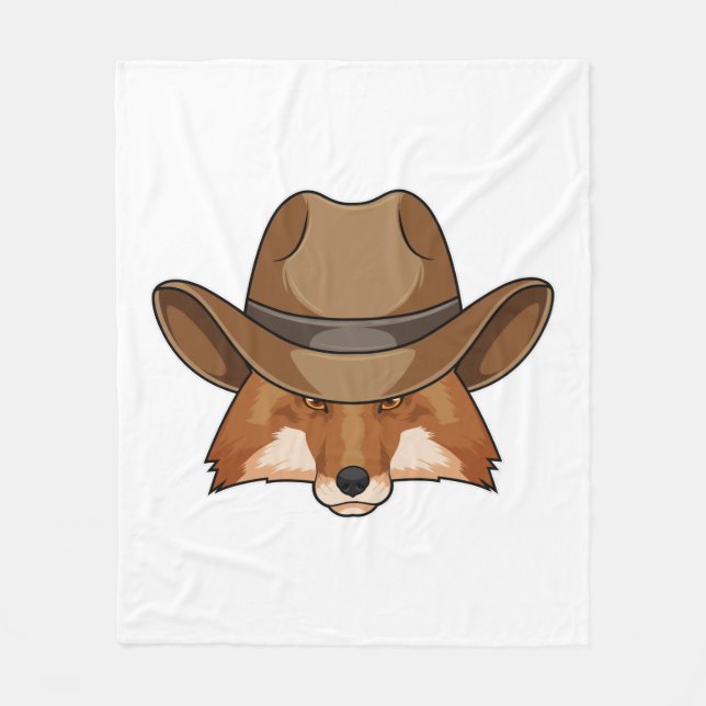 Manta Polar Fox como Cowboy con Gorra (Anverso)