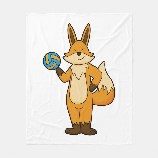 Manta Polar Fox como jugador de voleibol con voleibol (Anverso)