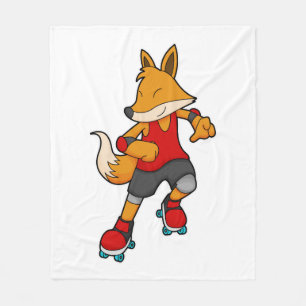 Manta Polar Fox como patinador con patines de rodillos