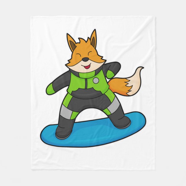 Manta Polar Fox como Snowboarder con Snowboard (Anverso)