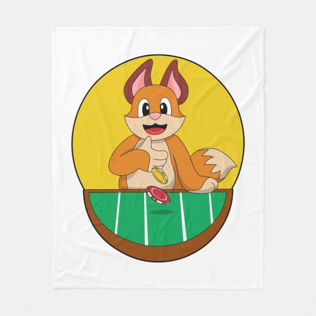 Manta Polar Fox en Poker con fichas de póker (Anverso)