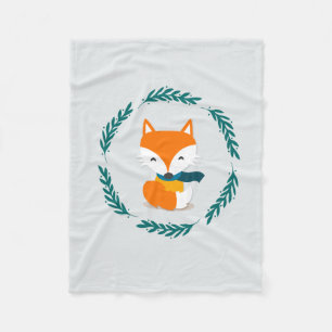 Manta Polar Fox lindo del invierno con la bufanda