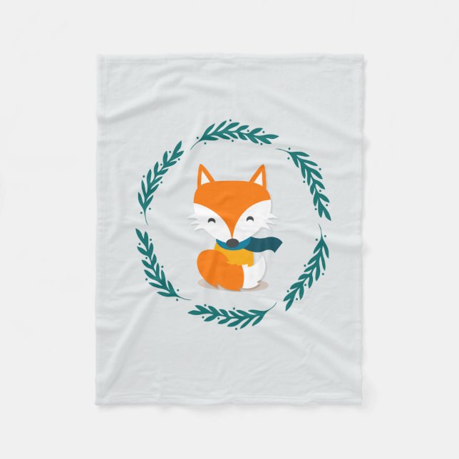 Manta Polar Fox lindo del invierno con la bufanda (Anverso)