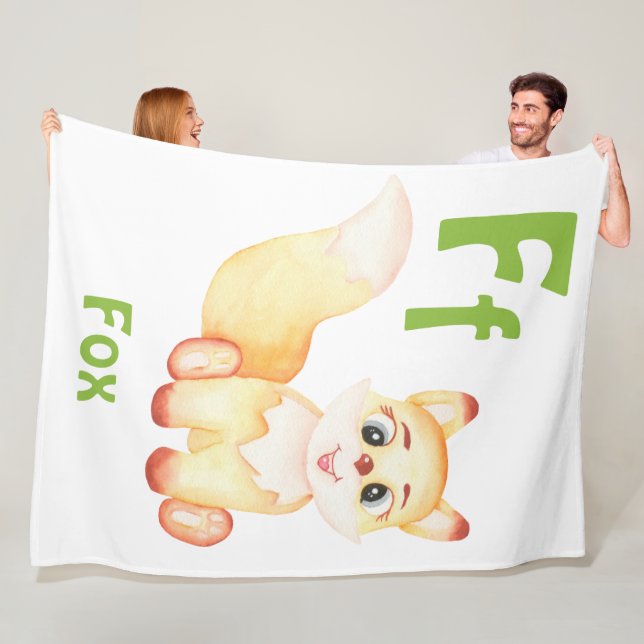 Manta Polar Fox personaliza ABC: Letra F - Añadir tu nombre (In situ)