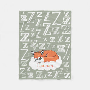 Manta Polar Fox soñoliento Zzz, el nombre del arbolado del