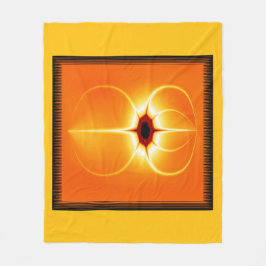 Manta Polar Fractal Amarillo Con Fondo Naranja