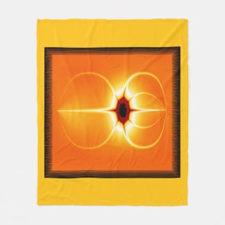 Manta Polar Fractal Amarillo Con Fondo Naranja