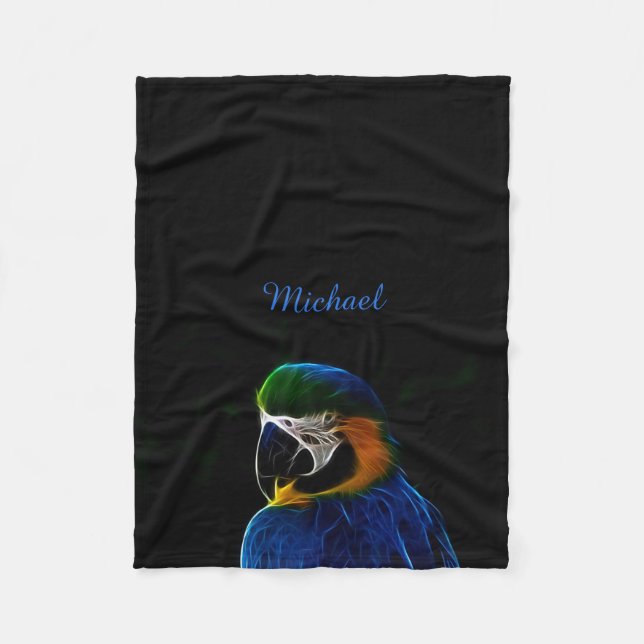 Manta Polar Fractal azul del loro de Digitaces (Anverso)