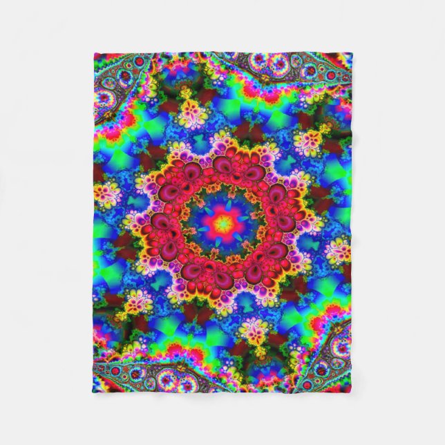 Manta Polar Fractal cósmico psicodélico de la flor (Anverso)