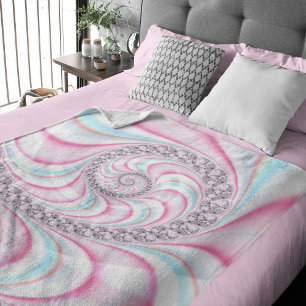 Manta Polar Fractal de espiral de caña azul pastel