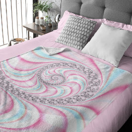 Manta Polar Fractal de espiral de caña azul pastel