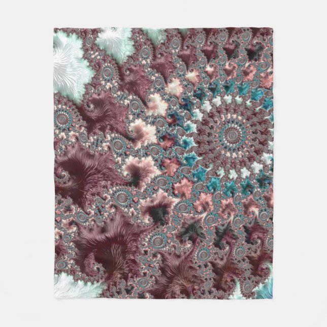 Manta Polar Fractal espiral bohemiana ecléctica retro Groovy (Anverso)