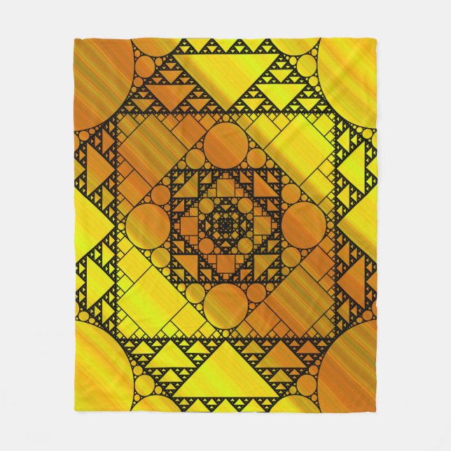 Manta Polar Fractal Geometría Fleece Blanket (Anverso)