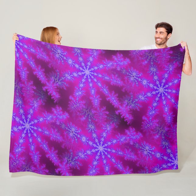 Manta Polar Fractal Psicodélico de Fuchsia Purple Blue Starbur (In situ)