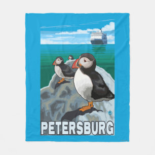Manta Polar Frailecillos y barco de cruceros - Petersburgo,