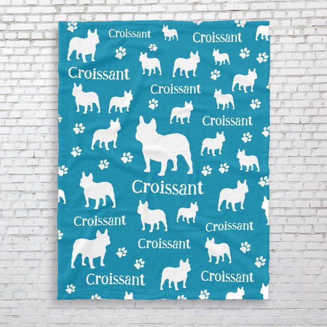 Manta Polar Francés Bulldog personalizado canasta de perro (Personalized blanket for Frenchie Dog Moms)