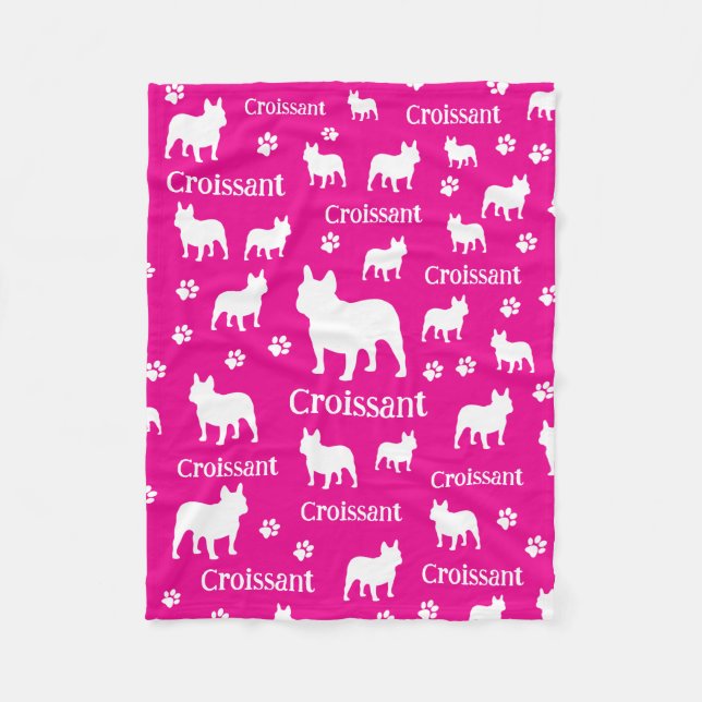 Manta Polar Francés Bulldog personalizado canasta de perro (Anverso)